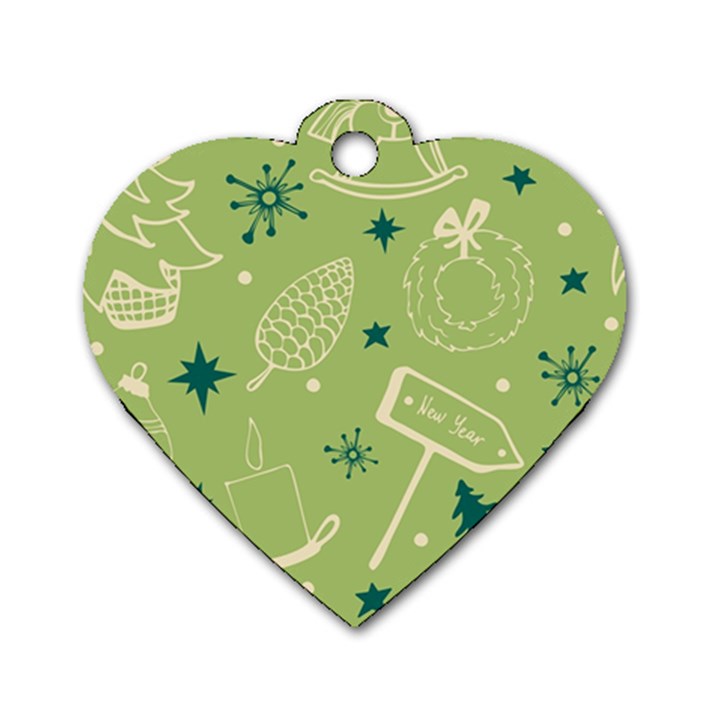 Angel Artwork Ball Christmas  Dog Tag Heart (One Side)