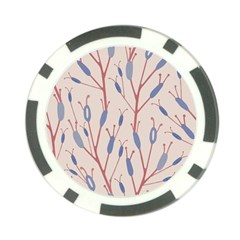 Floral Branches Plant Drawing Poker Chip Card Guard by artworkshop