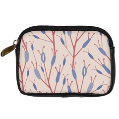 Floral Branches Plant Drawing Digital Camera Leather Case by artworkshop