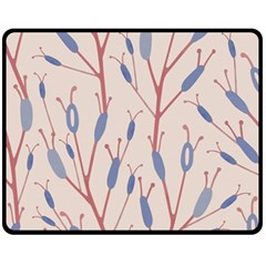 Floral Branches Plant Drawing Fleece Blanket (medium)  by artworkshop