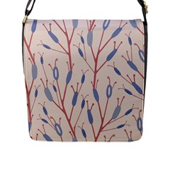 Floral Branches Plant Drawing Flap Closure Messenger Bag (l) by artworkshop