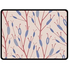 Floral Branches Plant Drawing Double Sided Fleece Blanket (large)  by artworkshop