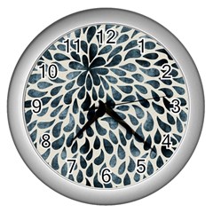 Abstract Flower Petals Wall Clock (silver)