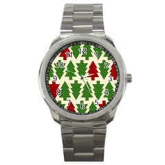  Christmas Trees Holiday Sport Metal Watch by artworkshop