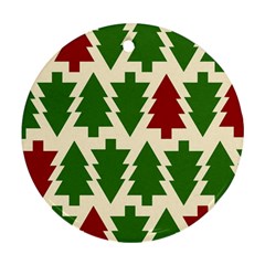  Christmas Trees Holiday Round Ornament (two Sides) by artworkshop