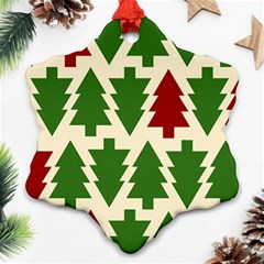  Christmas Trees Holiday Snowflake Ornament (two Sides) by artworkshop