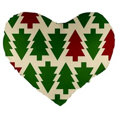  Christmas Trees Holiday Large 19  Premium Heart Shape Cushions by artworkshop