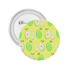 Apple Pattern Green Yellow 2 25  Buttons by artworkshop