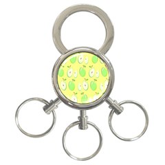 Apple Pattern Green Yellow 3-ring Key Chain by artworkshop