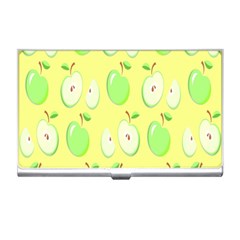 Apple Pattern Green Yellow Business Card Holder by artworkshop