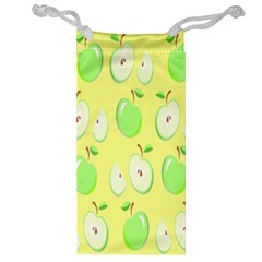 Apple Pattern Green Yellow Jewelry Bag by artworkshop