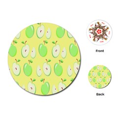 Apple Pattern Green Yellow Playing Cards Single Design (round) by artworkshop