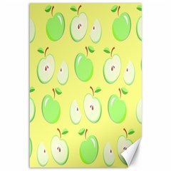 Apple Pattern Green Yellow Canvas 12  X 18  by artworkshop