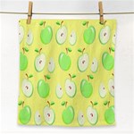 Apple Pattern Green Yellow Face Towel Front