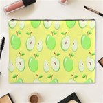 Apple Pattern Green Yellow Cosmetic Bag (XL) Front