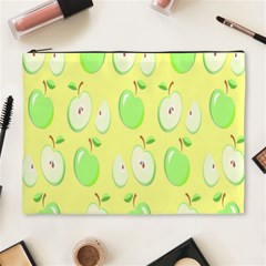 Apple Pattern Green Yellow Cosmetic Bag (xl) by artworkshop