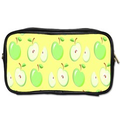 Apple Pattern Green Yellow Toiletries Bag (two Sides) by artworkshop