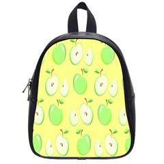 Apple Pattern Green Yellow School Bag (small) by artworkshop