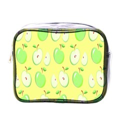 Apple Pattern Green Yellow Mini Toiletries Bag (one Side) by artworkshop