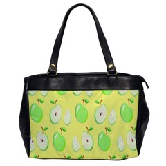 Apple Pattern Green Yellow Oversize Office Handbag by artworkshop