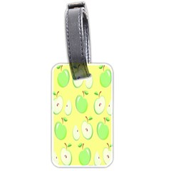 Apple Pattern Green Yellow Luggage Tag (two Sides) by artworkshop