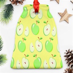 Apple Pattern Green Yellow Bell Ornament (two Sides) by artworkshop