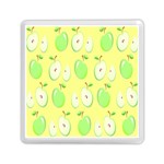 Apple Pattern Green Yellow Memory Card Reader (Square) Front