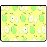 Apple Pattern Green Yellow Double Sided Fleece Blanket (Medium)  58.8 x47.4  Blanket Front