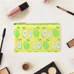 Apple Pattern Green Yellow Cosmetic Bag (xs) by artworkshop