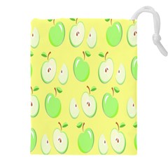 Apple Pattern Green Yellow Drawstring Pouch (4xl) by artworkshop