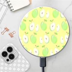 Apple Pattern Green Yellow Wireless Charger by artworkshop