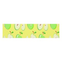 Apple Pattern Green Yellow Banner And Sign 4  X 1 