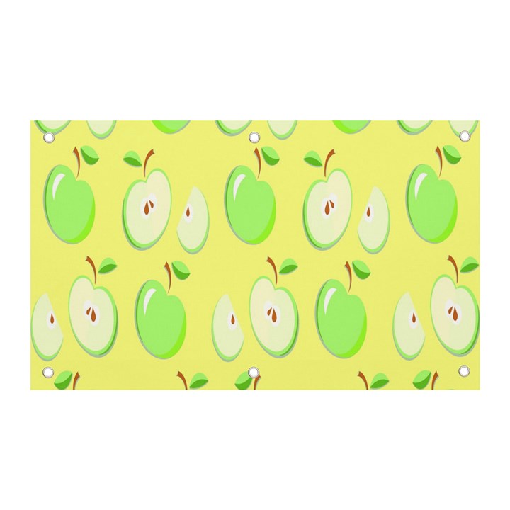 Apple Pattern Green Yellow Banner and Sign 5  x 3 