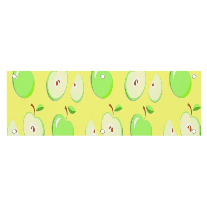 Apple Pattern Green Yellow Banner and Sign 6  x 2 