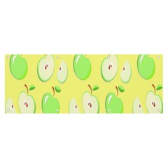 Apple Pattern Green Yellow Banner And Sign 8  X 3  by artworkshop