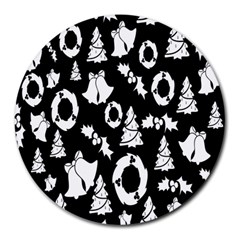  Card Christmas Decembera Round Mousepads by artworkshop