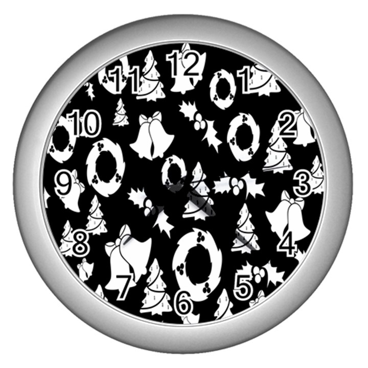  Card Christmas Decembera Wall Clock (Silver)