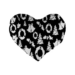  Card Christmas Decembera Standard 16  Premium Heart Shape Cushions by artworkshop