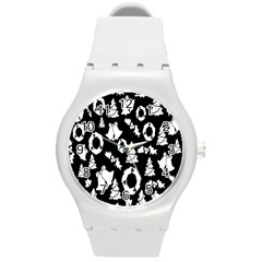  Card Christmas Decembera Round Plastic Sport Watch (m) by artworkshop