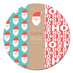  Christmas Claus Continuous Magnet 5  (round) by artworkshop