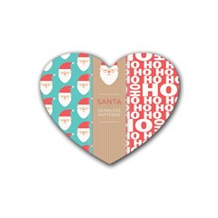  Christmas Claus Continuous Rubber Coaster (heart) by artworkshop