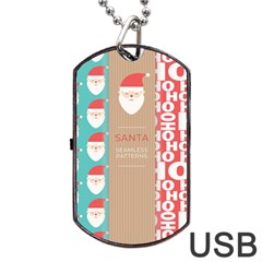  Christmas Claus Continuous Dog Tag Usb Flash (two Sides)