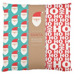  Christmas Claus Continuous Large Flano Cushion Case (one Side) by artworkshop