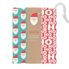  Christmas Claus Continuous Drawstring Pouch (4xl) by artworkshop