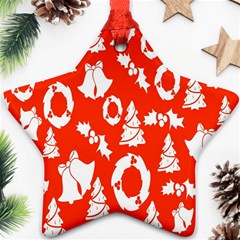 Orange Background Card Christmas  Ornament (Star)