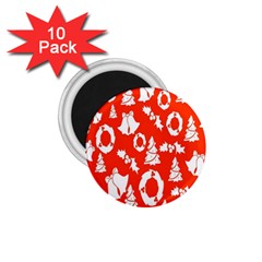 Orange Background Card Christmas  1.75  Magnets (10 pack) 