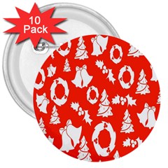 Orange Background Card Christmas  3  Buttons (10 Pack) 