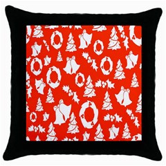 Orange Background Card Christmas  Throw Pillow Case (Black)