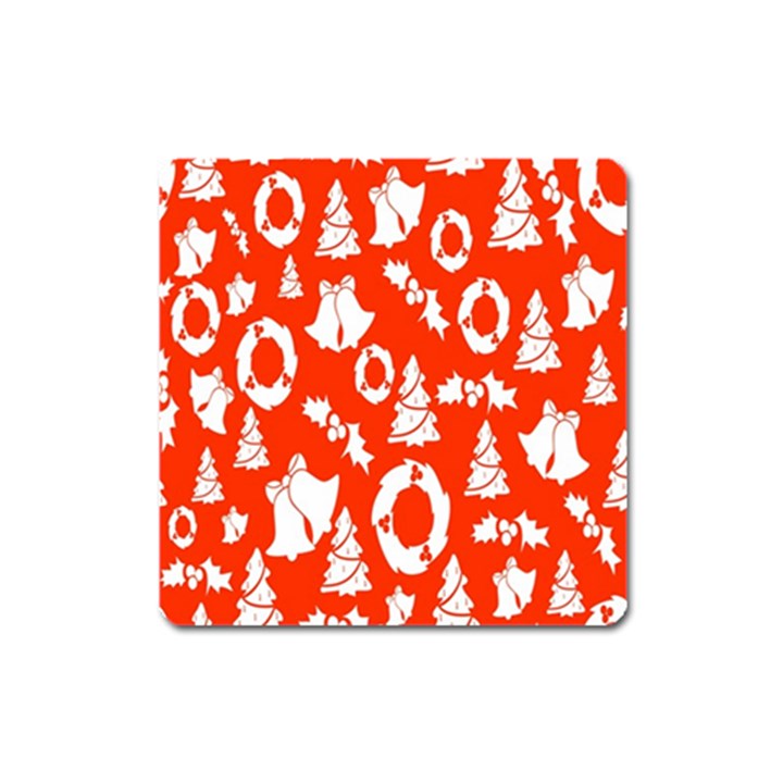 Orange Background Card Christmas  Square Magnet