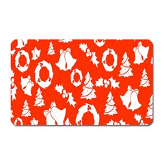 Orange Background Card Christmas  Magnet (rectangular) by artworkshop